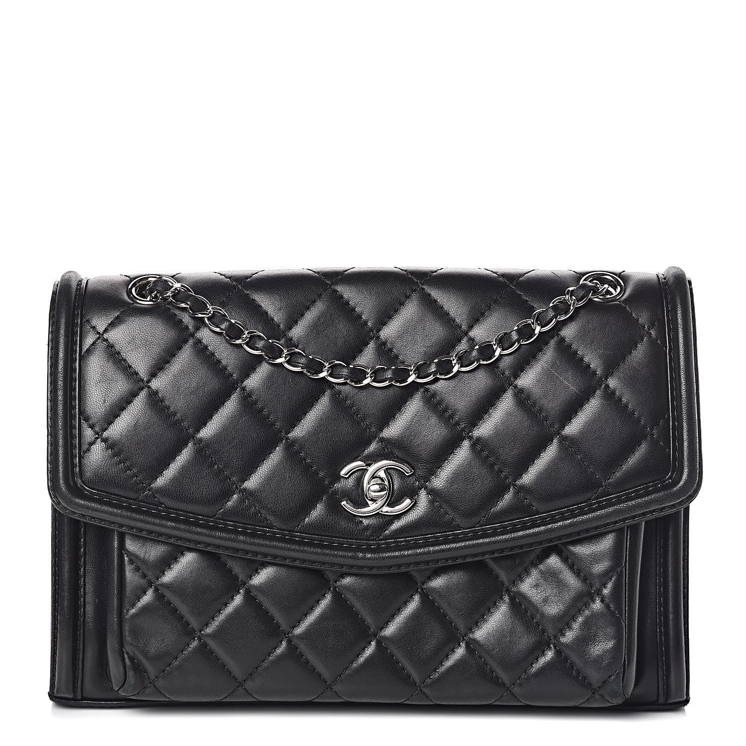 Chanel Lambskin Quilted Large Geometric Flap Black 1 of 17