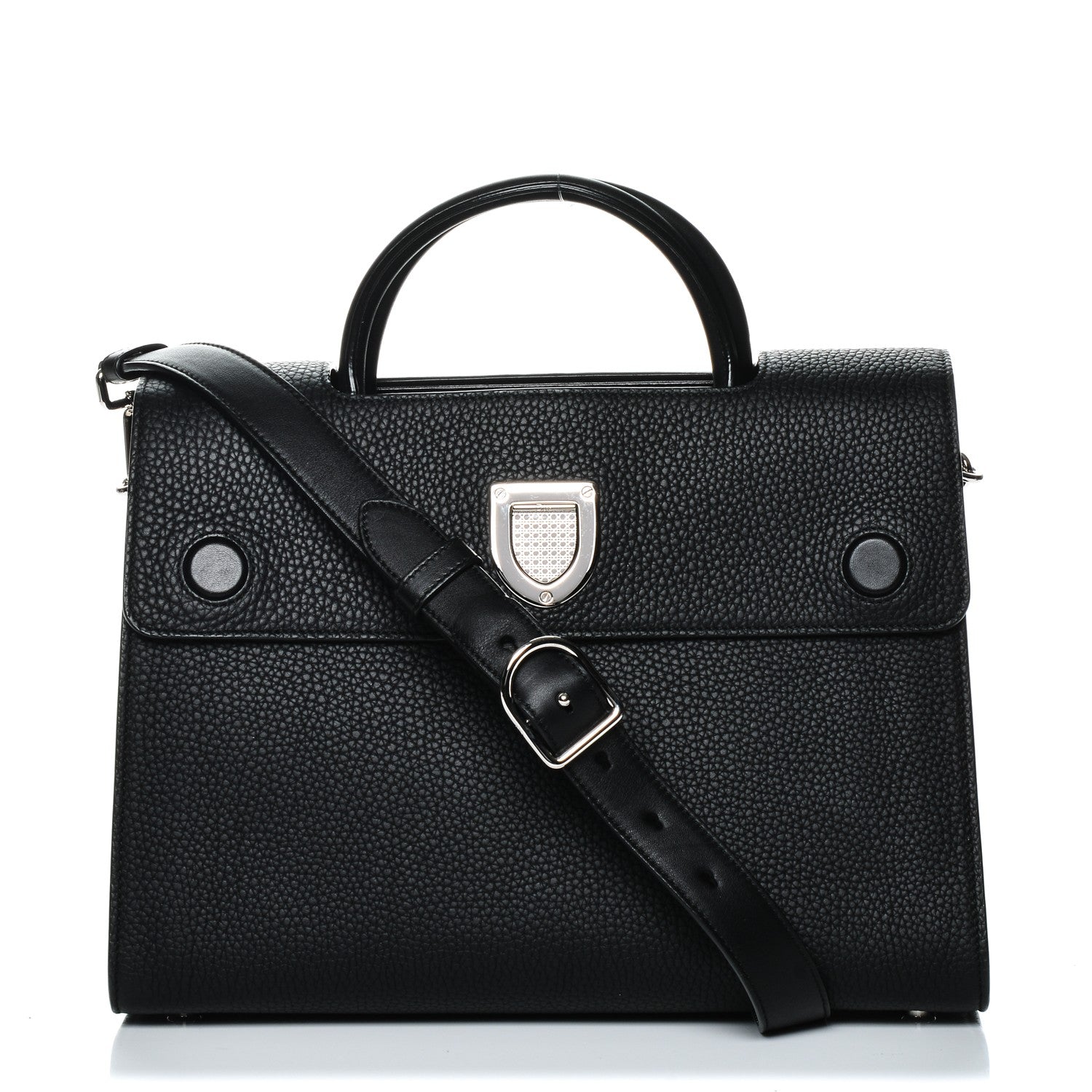 Christian Dior Grained Calfskin Medium Diorever Flap Black 1 of 8