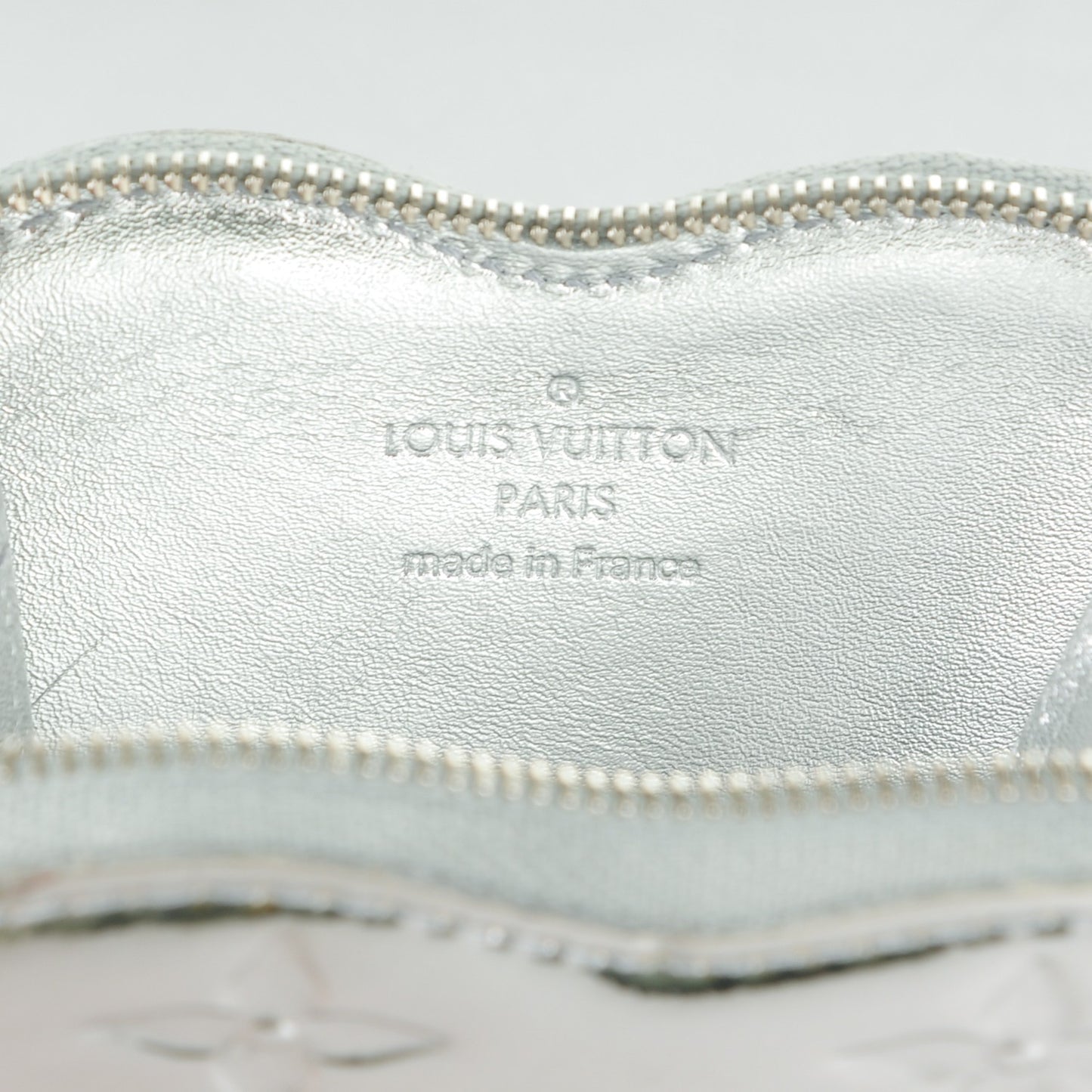 Monogram Miroir Heart Coin Purse Silver