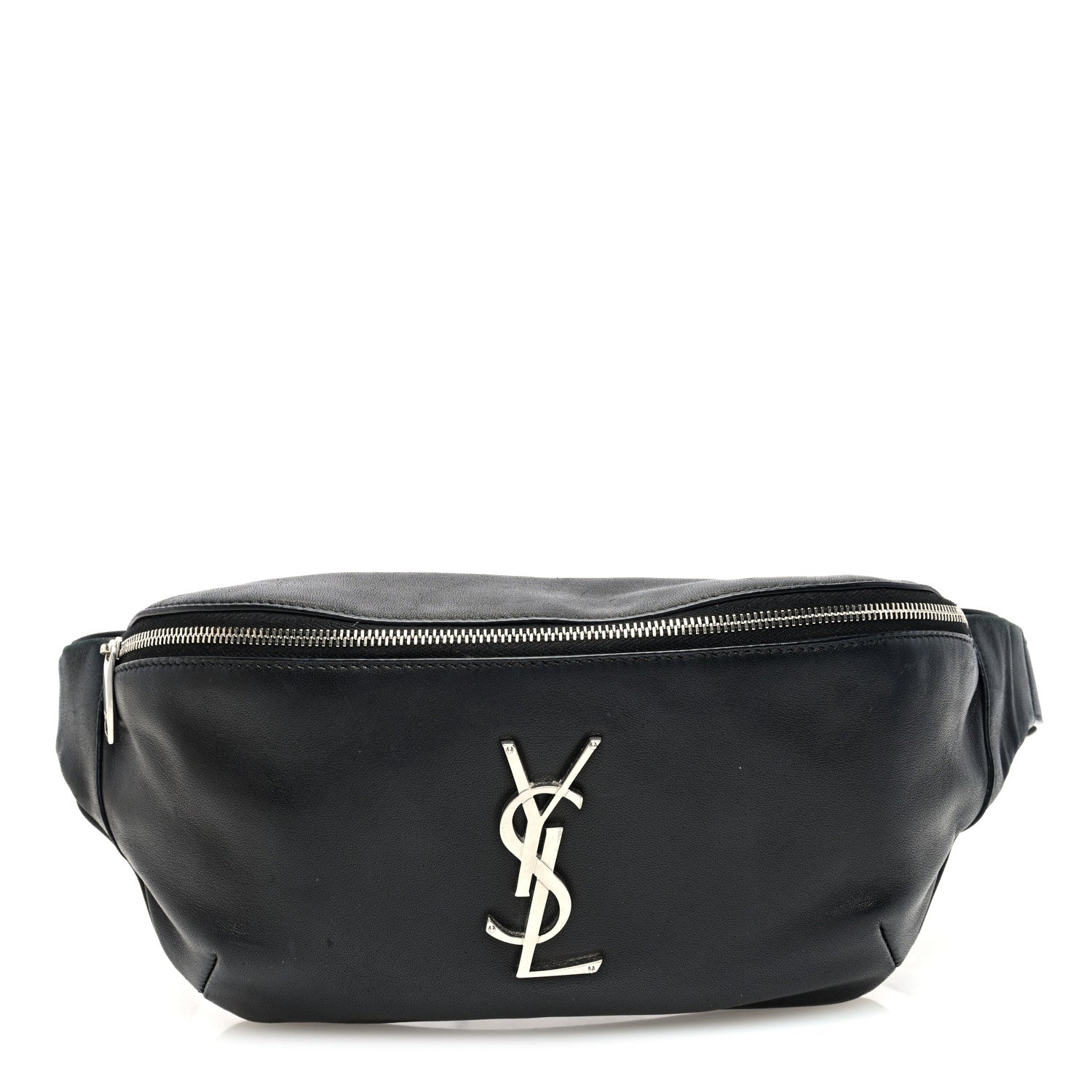 Saint Laurent Lambskin Monogram Belt Bag Black 1 of 9