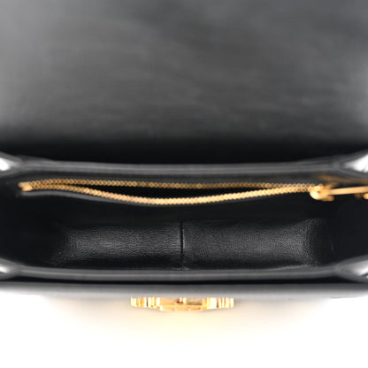 Celine Canvas Calfskin Triomphe Embroidered Teen Triomphe Bag Black 5 of 11