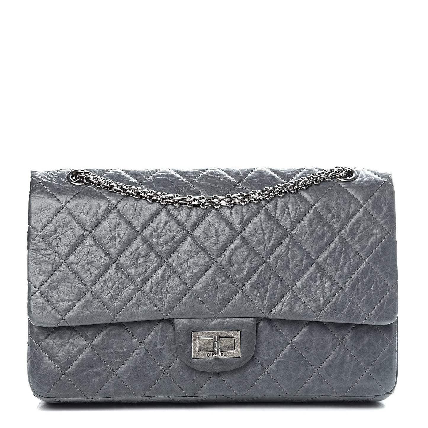 Aged Calfskin Quilted 50th Anniversary 2.55 Reissue 227 Flap Grey