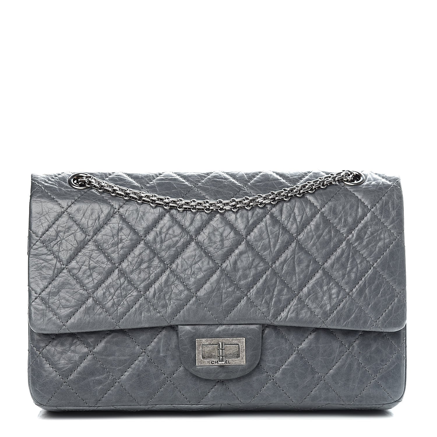 Chanel Aged Calfskin Quilted 50th Anniversary 2.55 Reissue 227 Flap Grey 1 of 13
