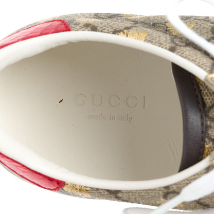 Gucci GG Supreme Monogram Bees Ayers Web Womens Ace Sneakers 37 Beige Oro Green Red 7 of 10