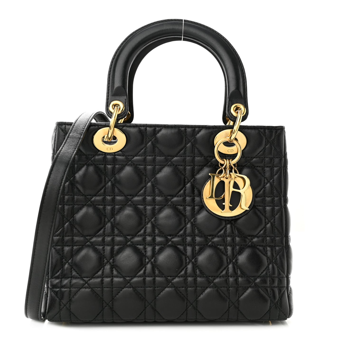 Lambskin Cannage Medium Lady Dior Black