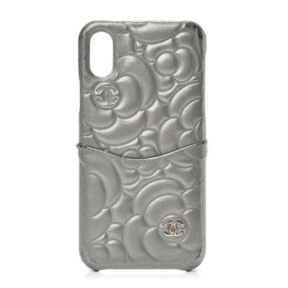 Chanel Goatskin Camellia iPhone X Case Grey 1 of 8