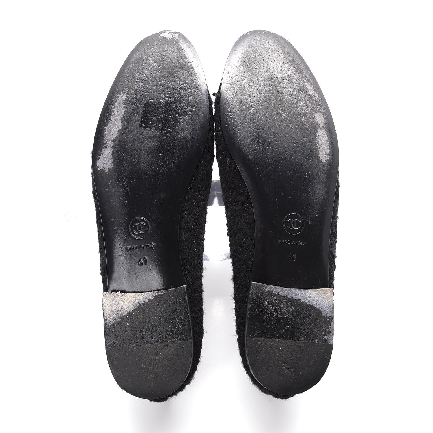 Chanel Tweed Patent Calfskin Cap Toe Ballerina Flats 41 Black 5 of 10