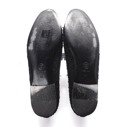 Chanel Tweed Patent Calfskin Cap Toe Ballerina Flats 41 Black 5 of 10