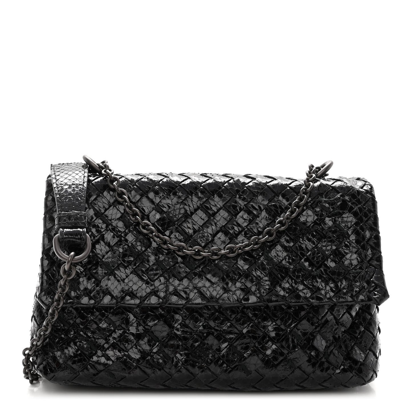 Ayers Intrecciato Baby Olimpia Shoulder Bag Black
