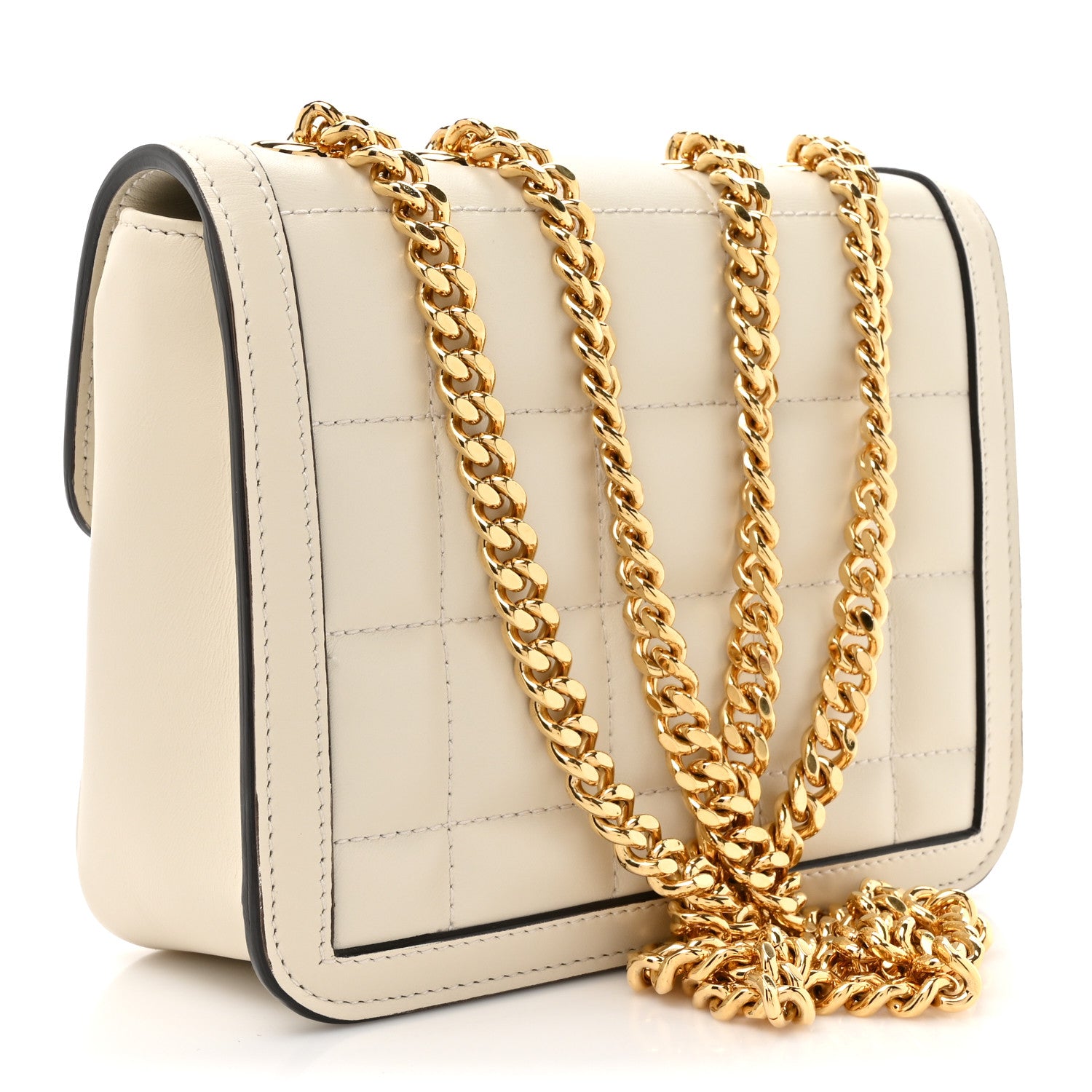 Gucci Calfskin Quilted Small Deco Shoulder Bag Mystic White 3 of 14