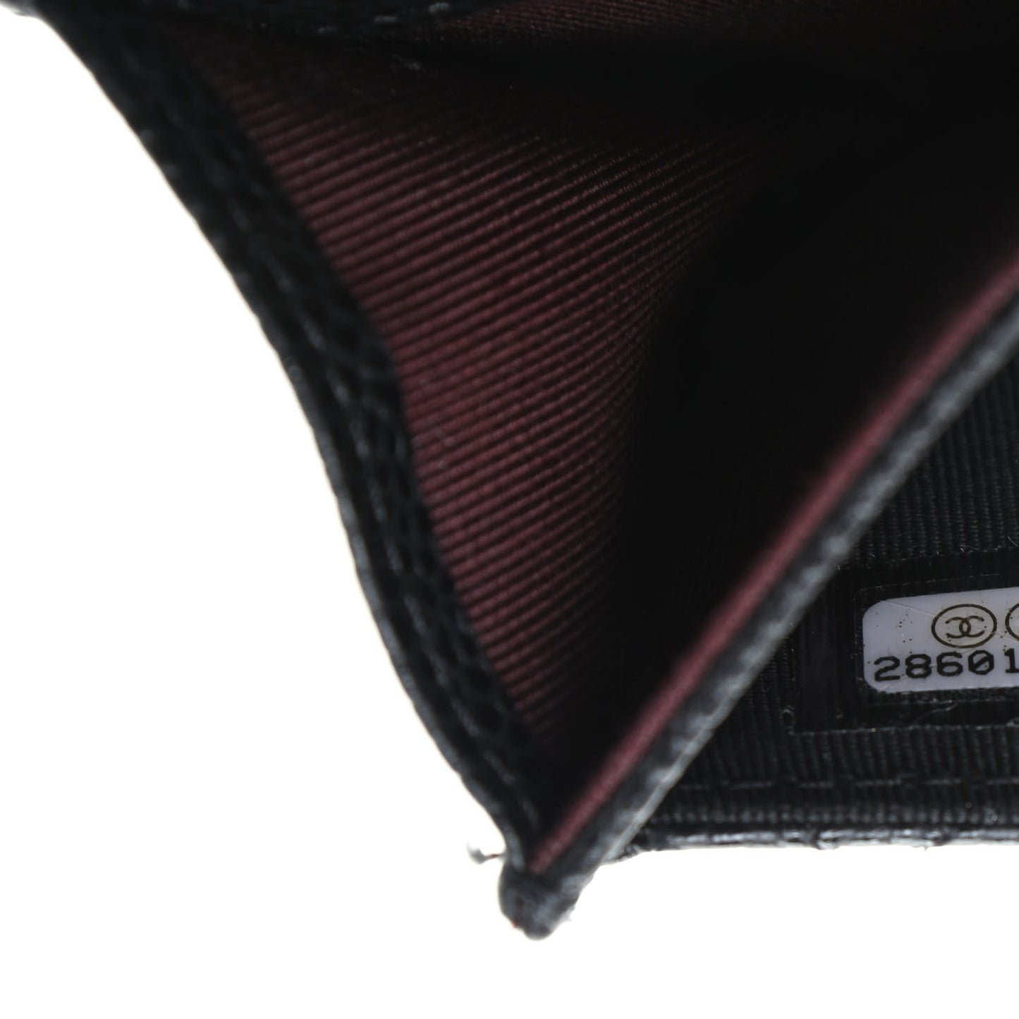 Caviar Quilted Flap Card Holder Wallet Black