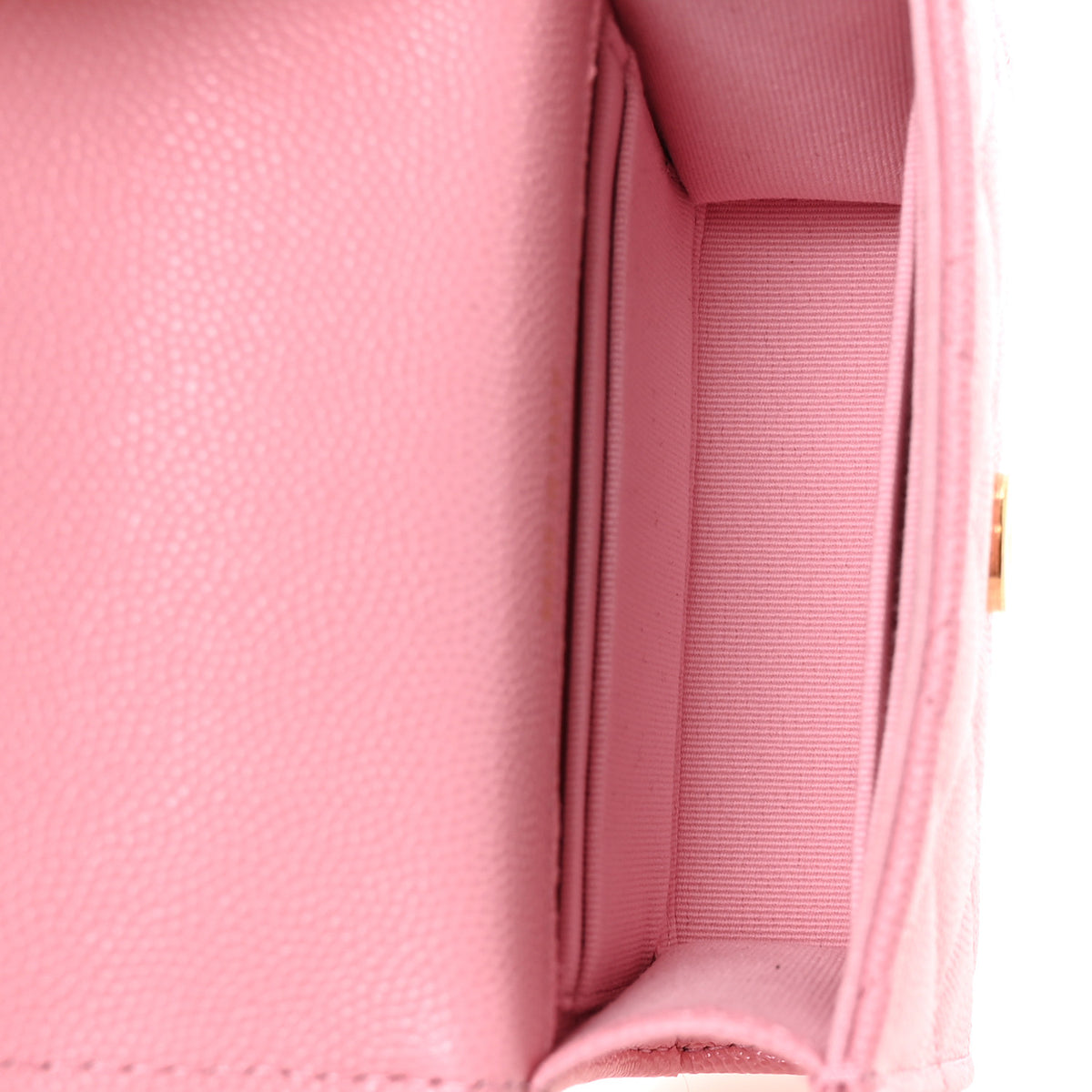 Caviar Quilted Coco First Clutch With Chain Light Pink