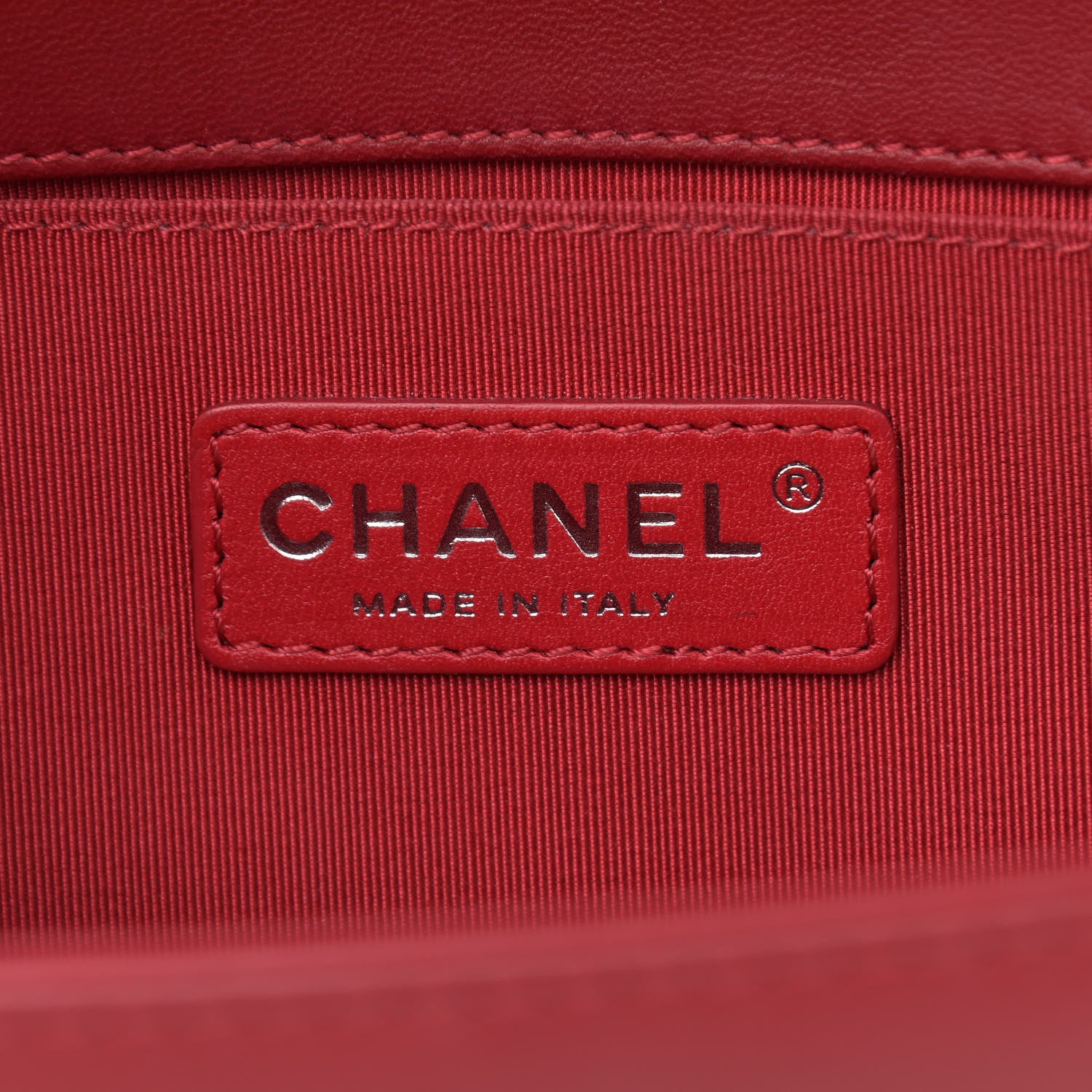 Chanel Lambskin Quilted Medium Boy Flap Black Red 6 of 12