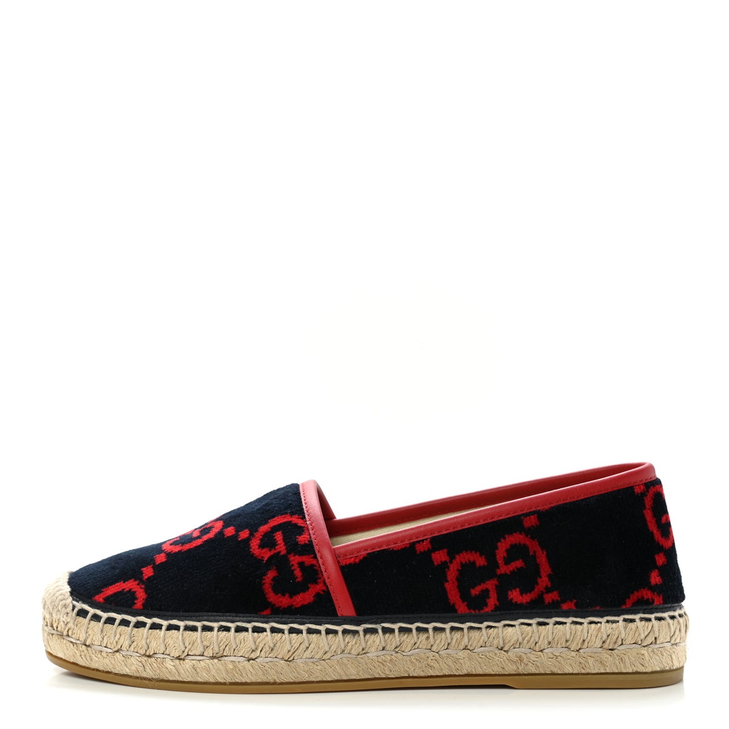 Terry Cloth GG Monogram Espadrilles 37 Blue Red