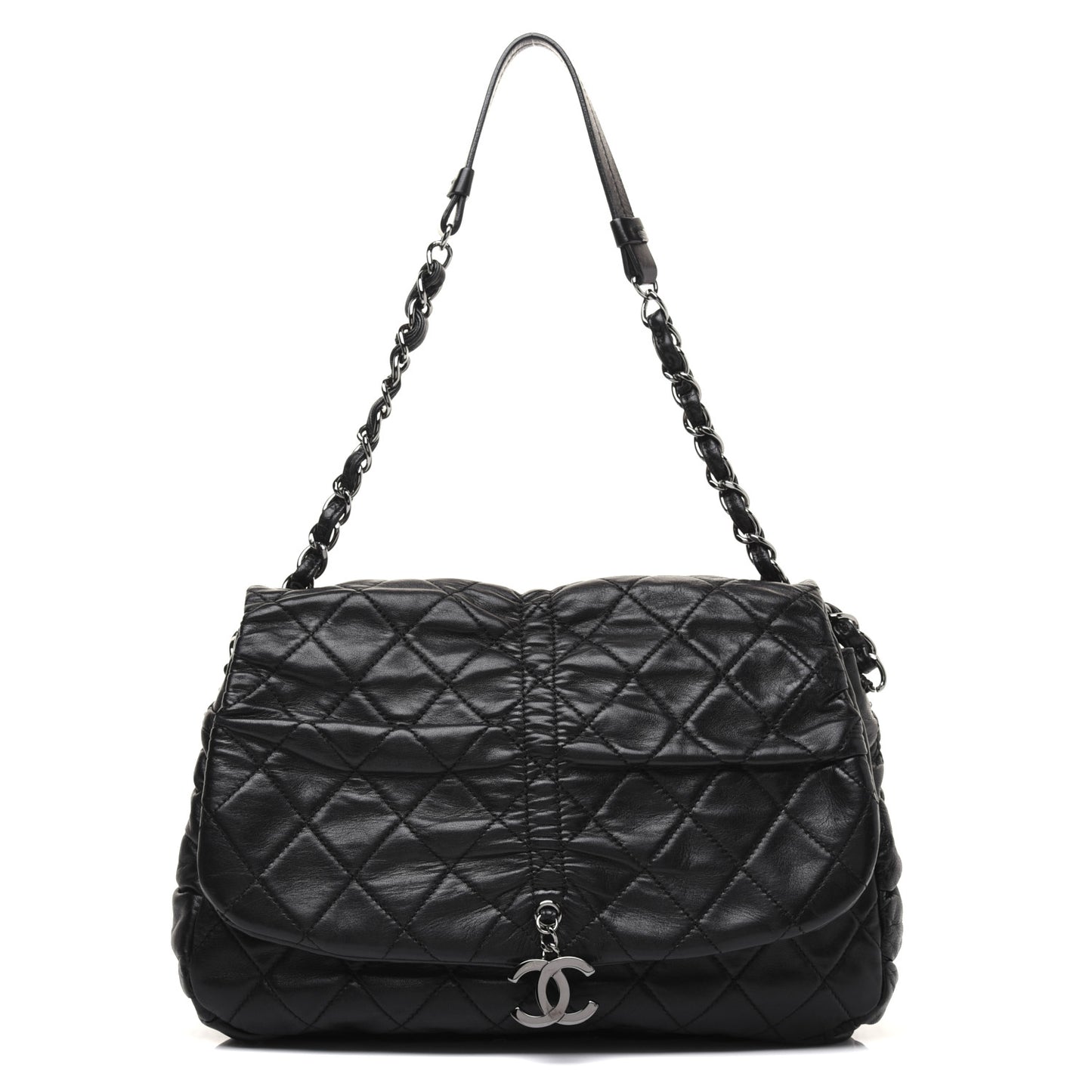 Lambskin Quilted Small Sharpei Flap Black