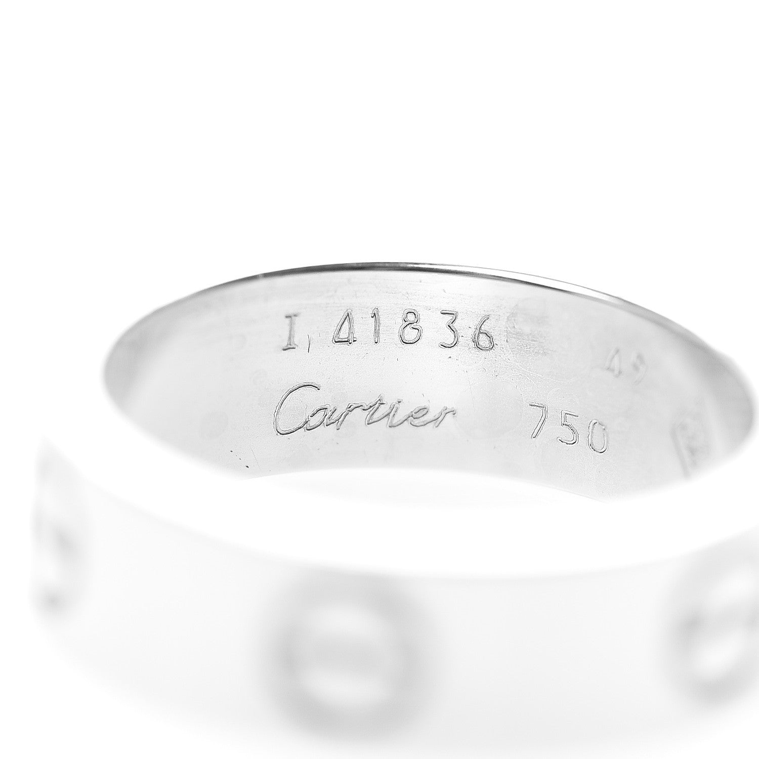 Cartier 18K White Gold 5.5mm LOVE Ring 49 4.75 3 of 4