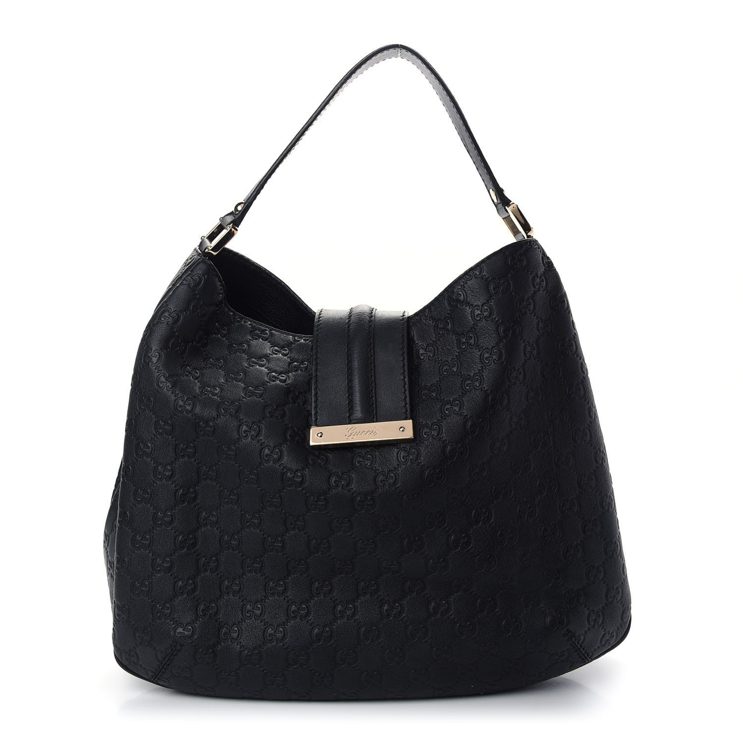 Gucci Guccissima Large New Ladies Web Hobo Black 1 of 12