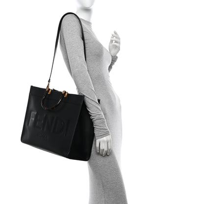 Fendi Vitello King Plexiglass Medium Fendi Sunshine Shopper Tote Black 2 of 9