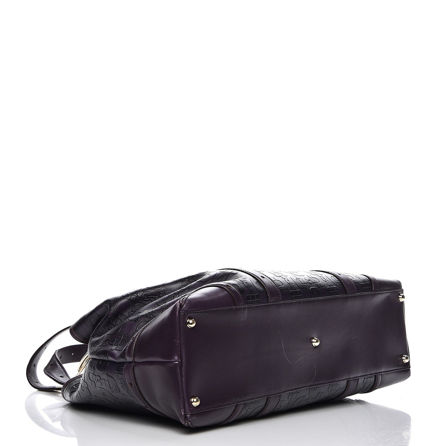 Gucci Calfskin Horsebit Embossed Large Glam Shoulder Bag Purple 4 of 12