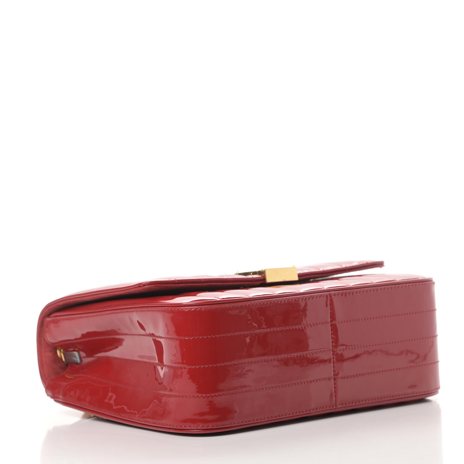 Saint Laurent Patent Matelasse Monogram Large Vicky Chain Bag Rouge Eros 4 of 11