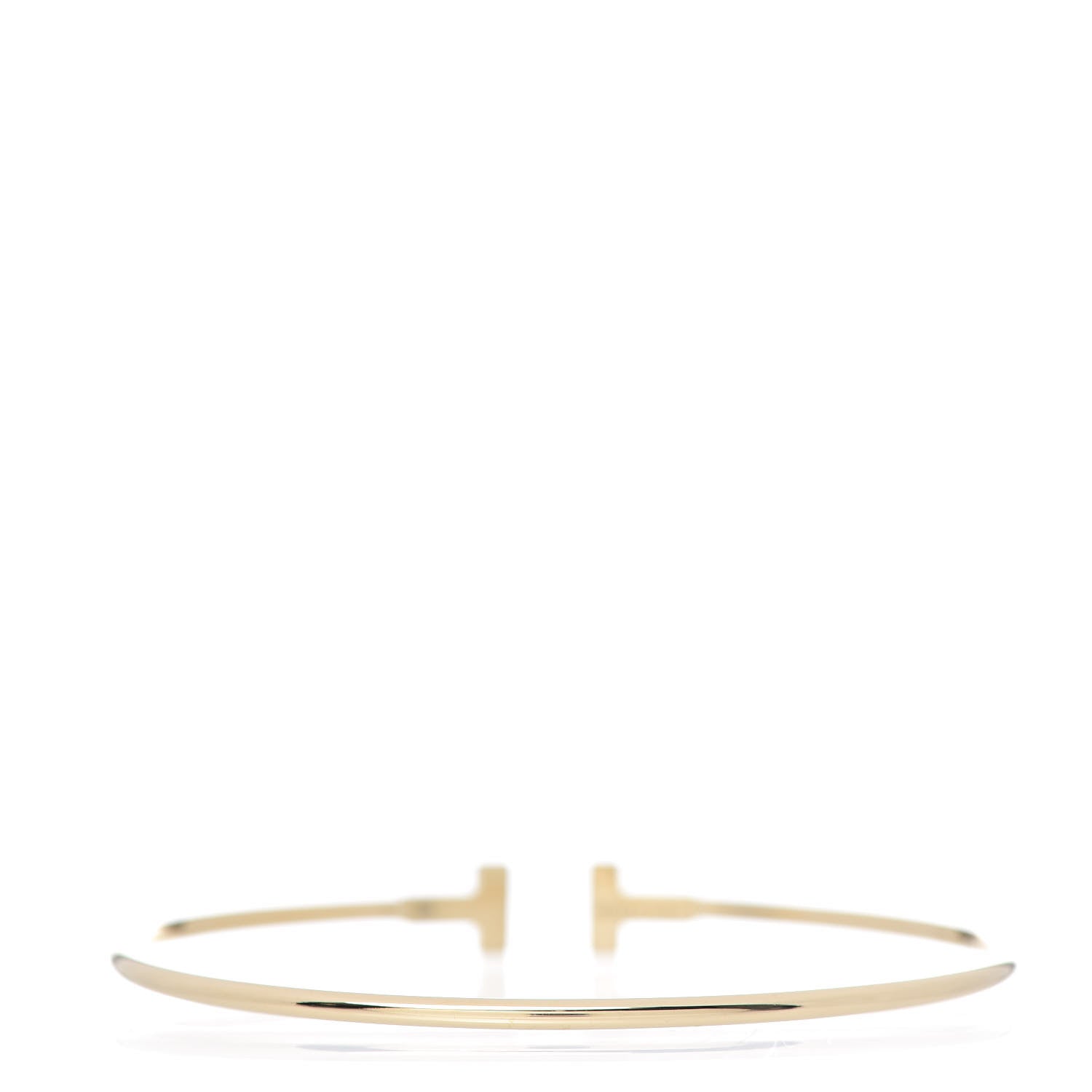 Tiffany 18K Yellow Gold Narrow T Wire Bracelet 3 of 5