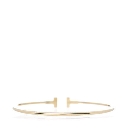 Tiffany 18K Yellow Gold Narrow T Wire Bracelet 3 of 5