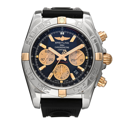 Breitling Stainless Steel 18K Yellow Gold Rubber 44mm Chronomat Automatic Watch Black IB011012/B968 1 of 4