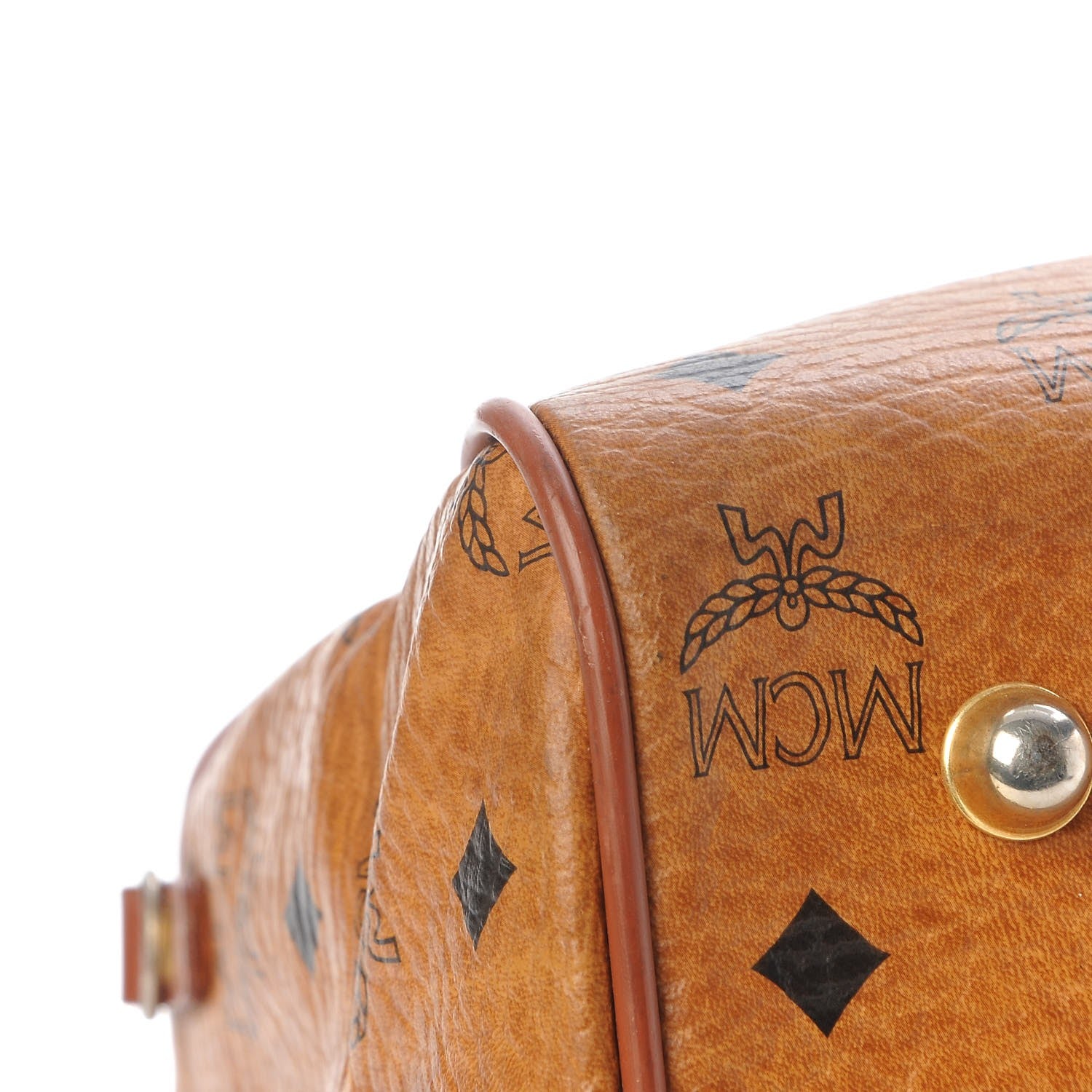 MCM Visetos Boston Bag Cognac 13 of 17