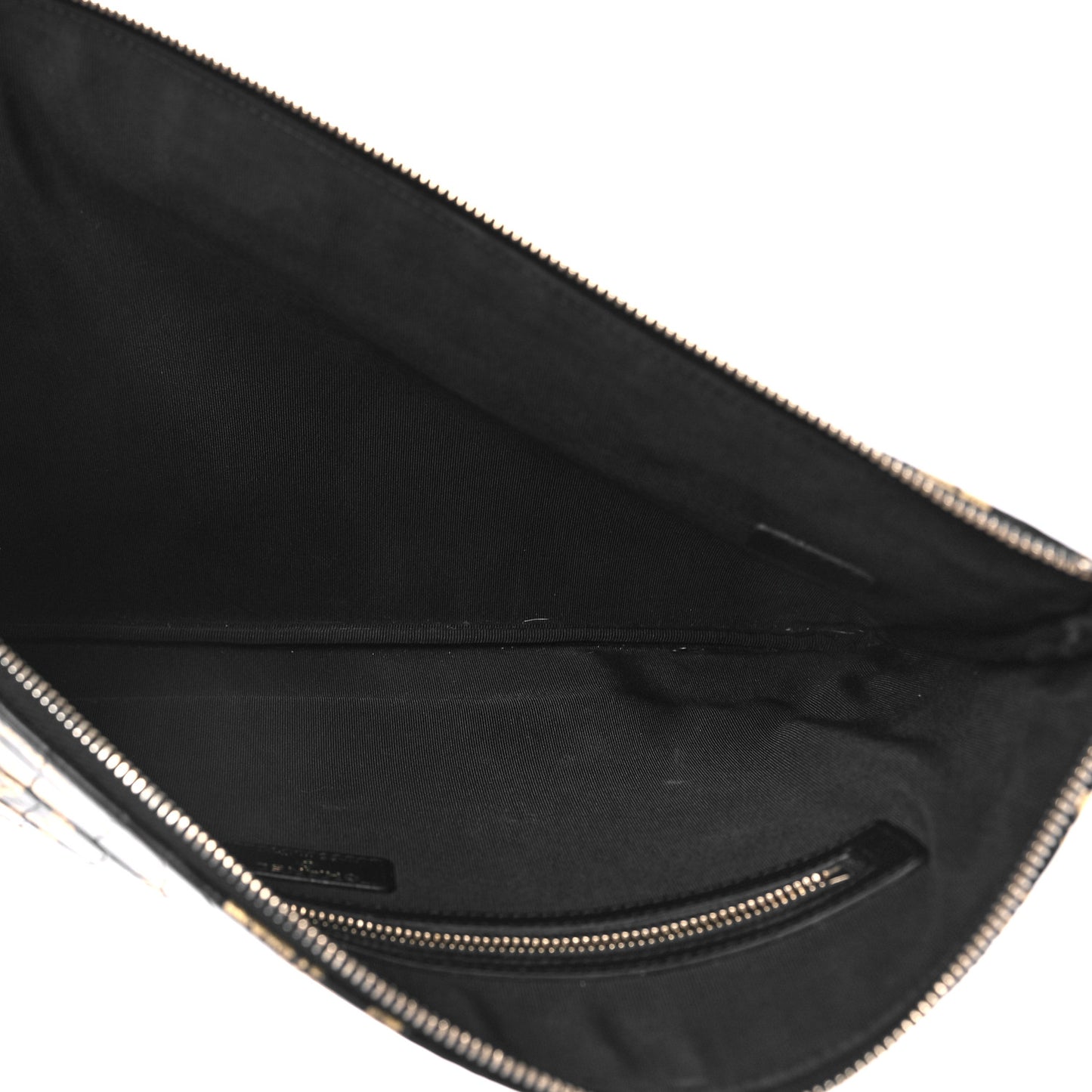 Calfskin Crocodile Embossed Graffiti 2.55 Medium Cocodile Reissue Cosmetic Case Black Gold