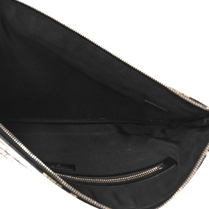 Chanel Calfskin Crocodile Embossed Graffiti 2.55 Medium Cocodile Reissue Cosmetic Case Black Gold 5 of 9