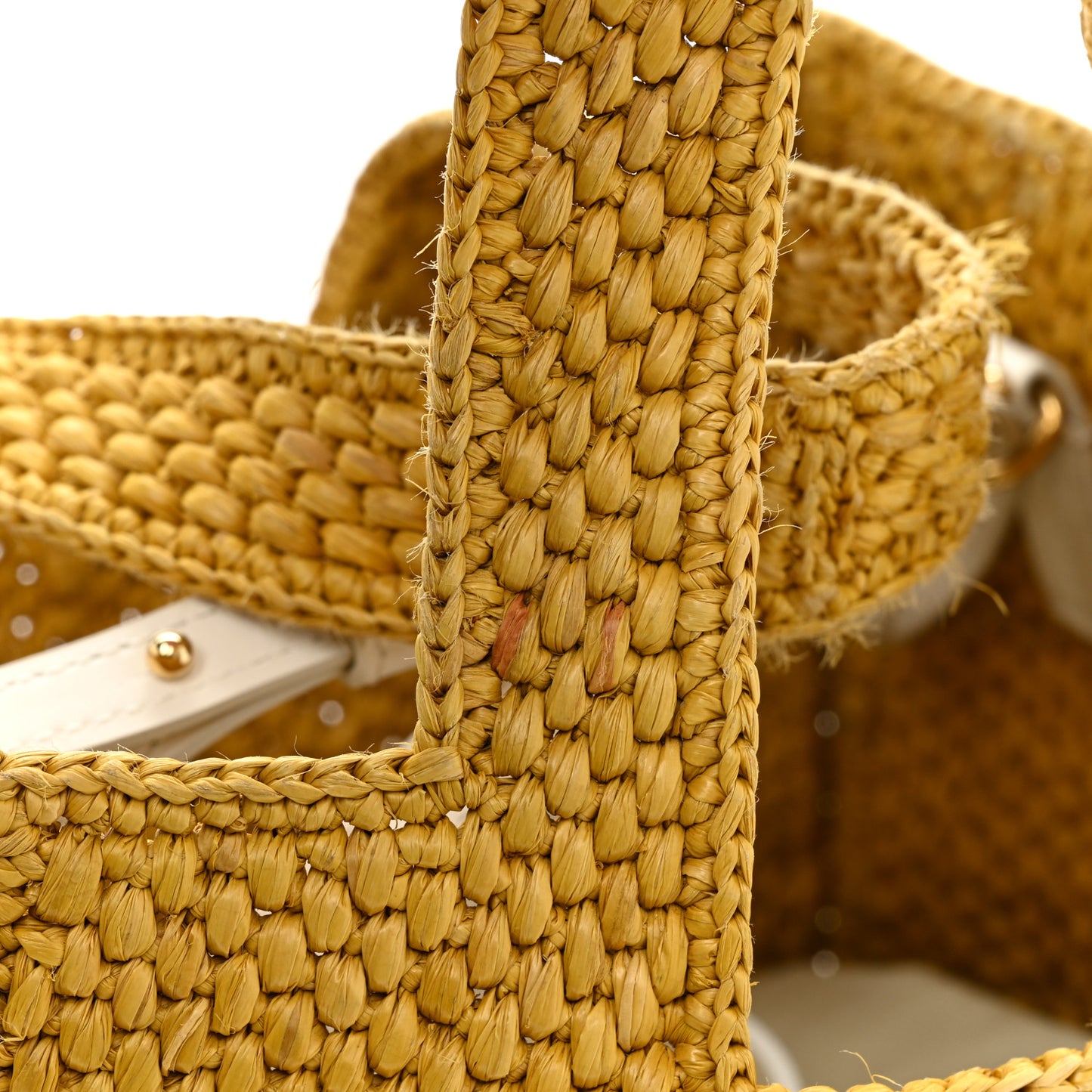 Raffia Small Paula's Ibiza Logo Tote Ochre