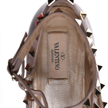 Valentino Garavani Patent Rockstud Cage Ballerina Flats 39 Poudre 9 of 14