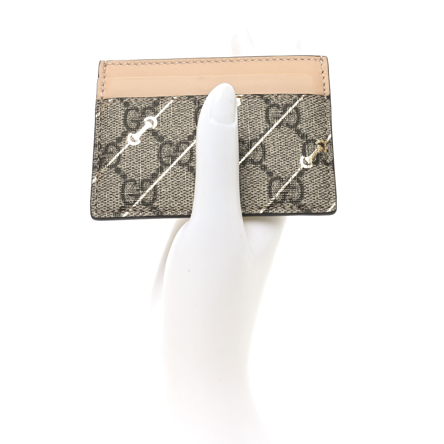 Gucci GG Supreme Monogram Horsebit Card Holder Beige 2 of 6