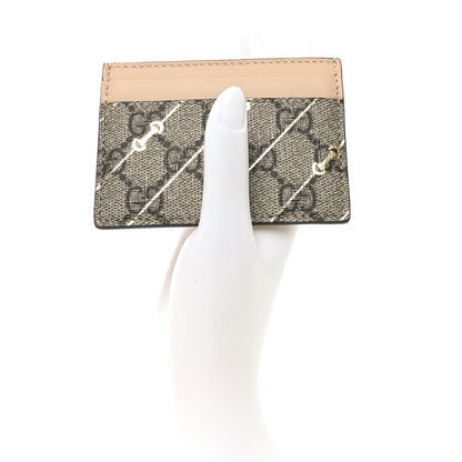 Gucci GG Supreme Monogram Horsebit Card Holder Beige 2 of 6
