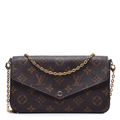 Louis Vuitton Monogram Pochette Felicie Chain Wallet Fuchsia 1 of 25