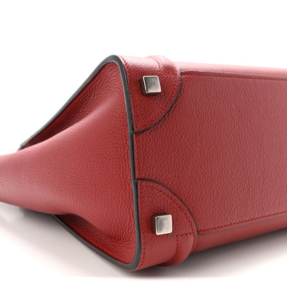 Celine Drummed Calfskin Micro Luggage Merlot 8 of 9