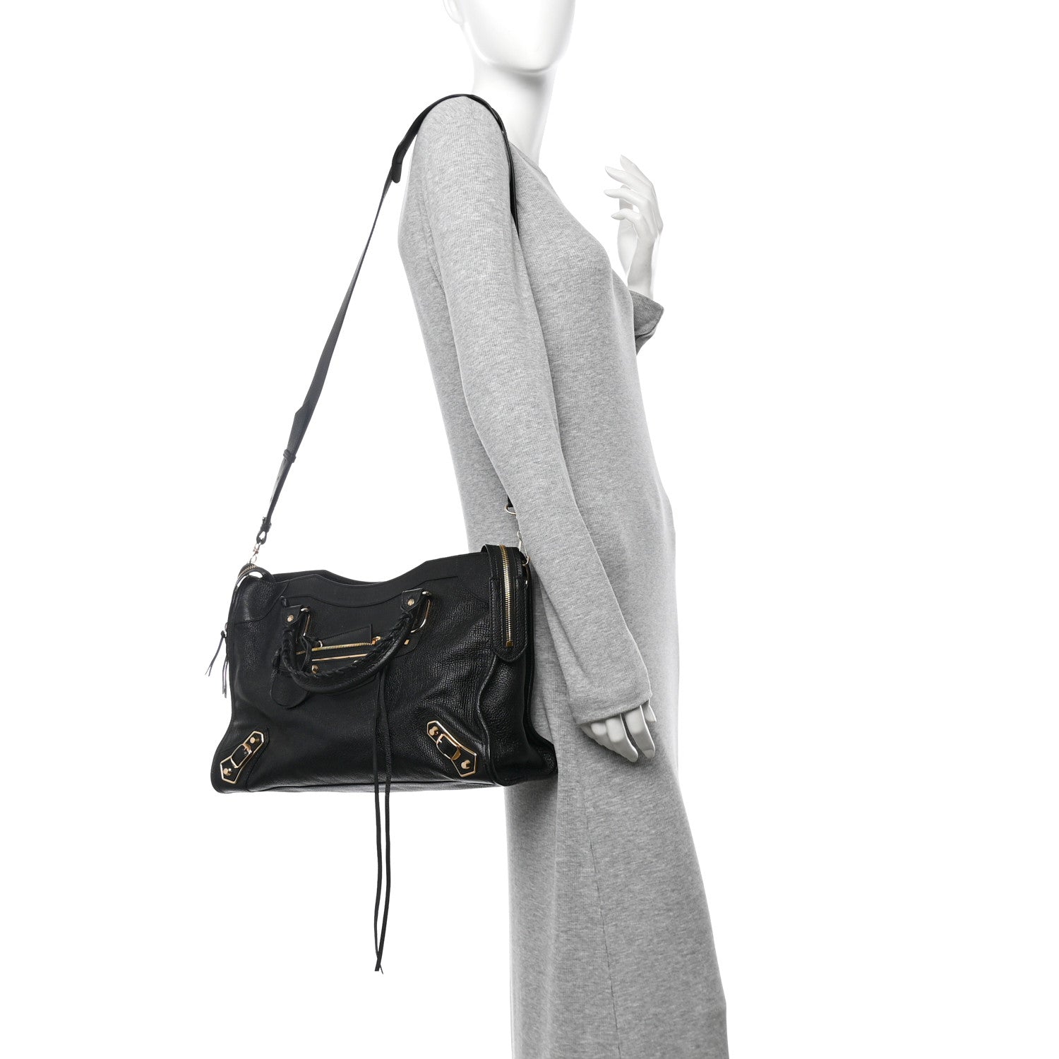 Balenciaga Chevre Gold Metallic Edge Hardware City Black 2 of 11
