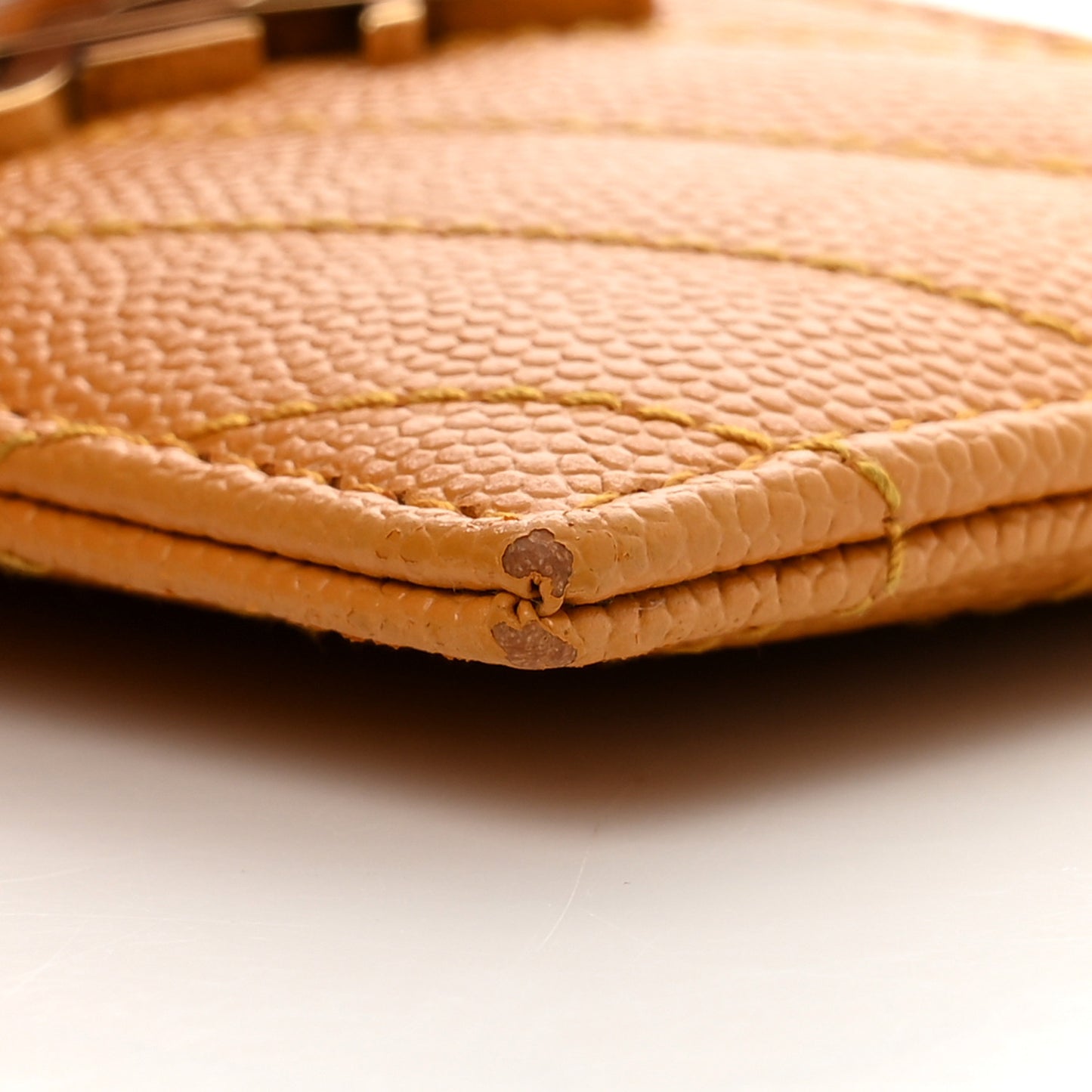 Grain De Poudre Matelasse Chevron Monogram Credit Card Case Senape Yellow