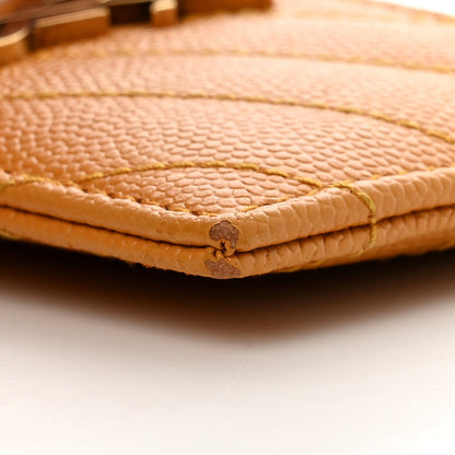 Saint Laurent Grain De Poudre Matelasse Chevron Monogram Credit Card Case Senape Yellow 8 of 10