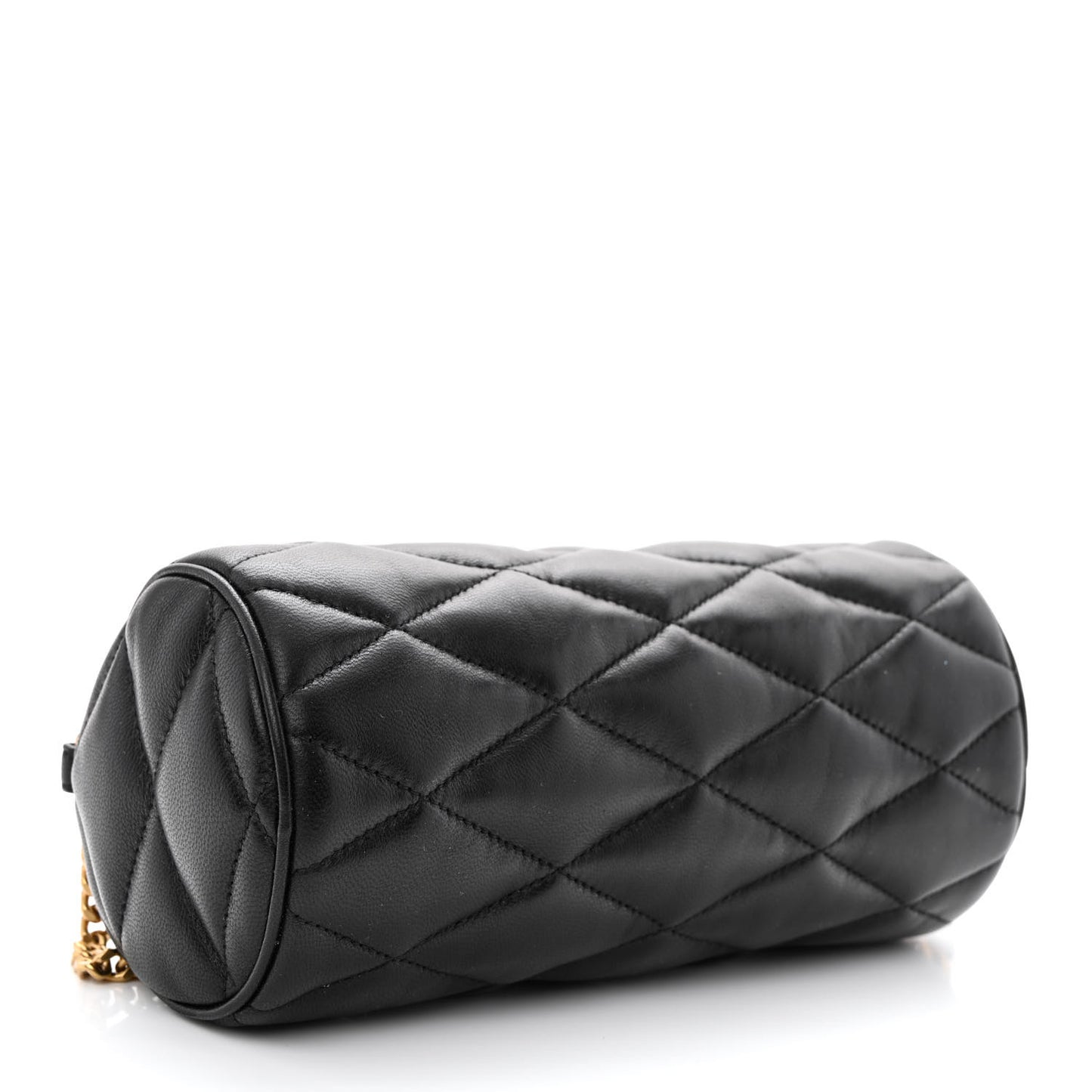 Lambskin Monogram Mini Sade Tube Bag Black