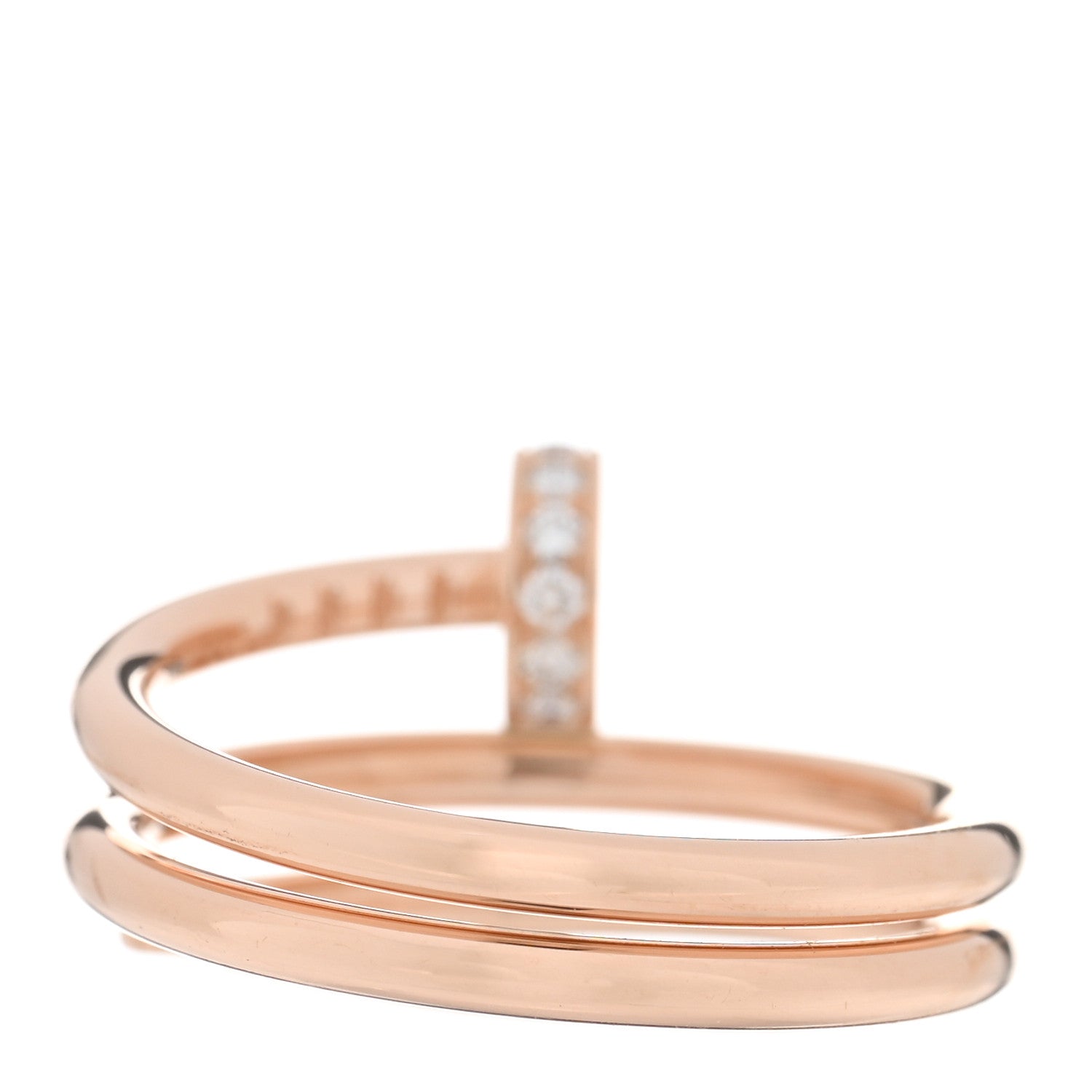 Cartier 18K Pink Gold Diamond Double Juste Un Clou Ring 48 4.5 4 of 5