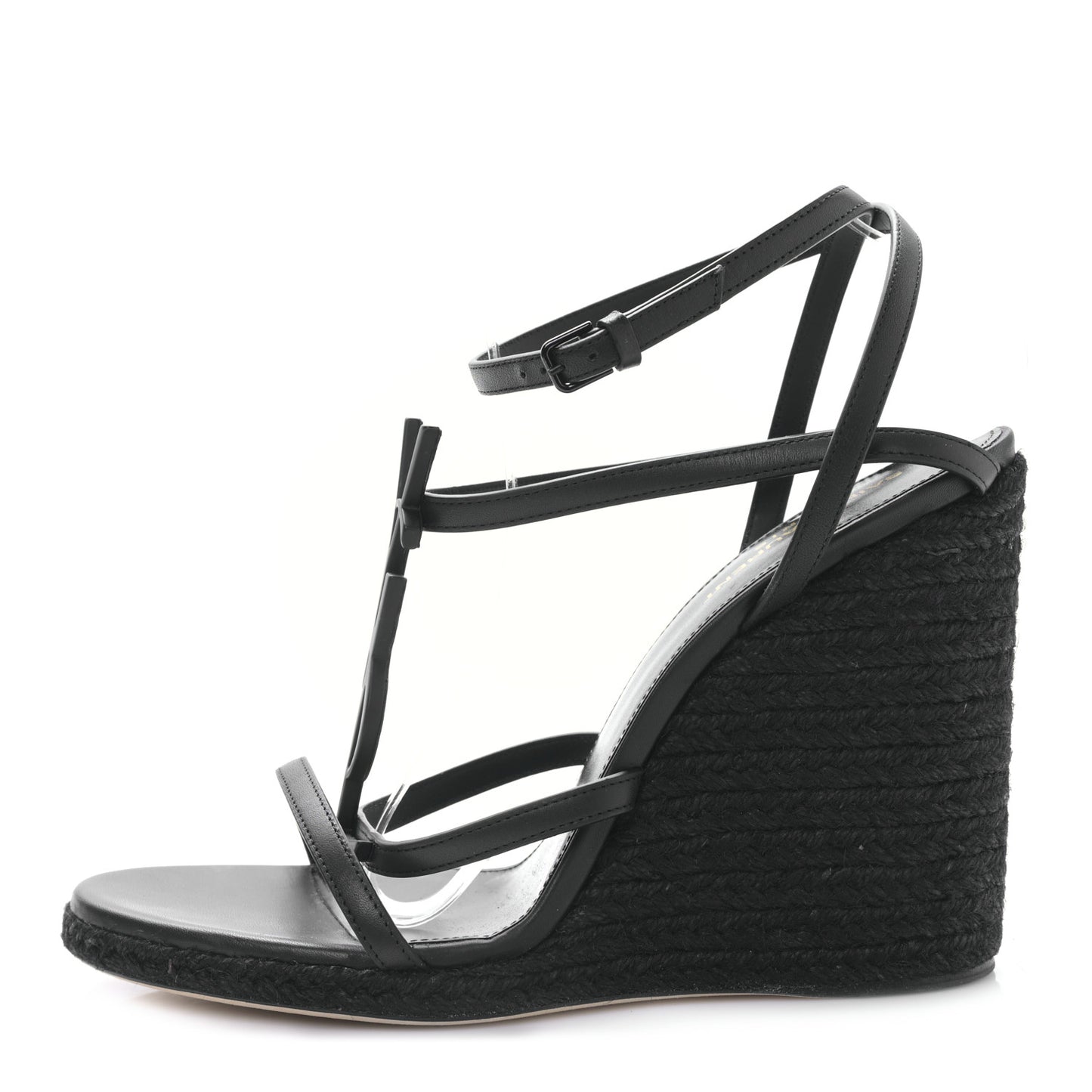 Calfskin Cassandra Espadrille 105 Wedges 41 Black