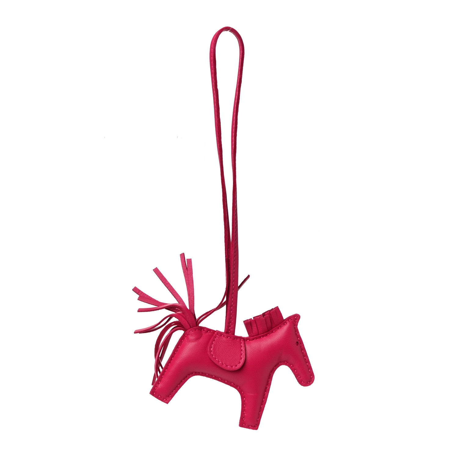 Hermes Milo Lambskin Grigri Rodeo Horse Bag Charm PM Rose Mexico 1 of 6