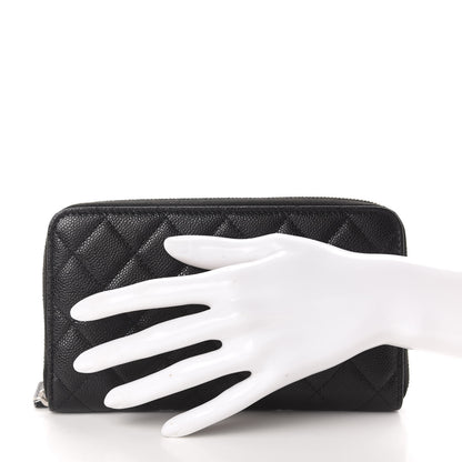Chanel Caviar Quilted Large Zip Around Organizer Wallet Black 2 of 9