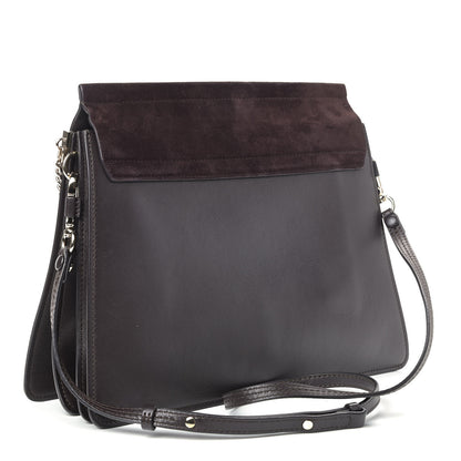 Chloe Calfskin Suede Medium Faye Shoulder Bag Carbon Brown 2 of 10