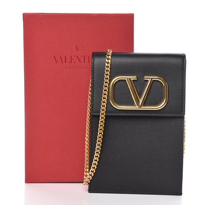 Valentino Garavani Calfskin Vlogo Phone Pouch Black 10 of 10