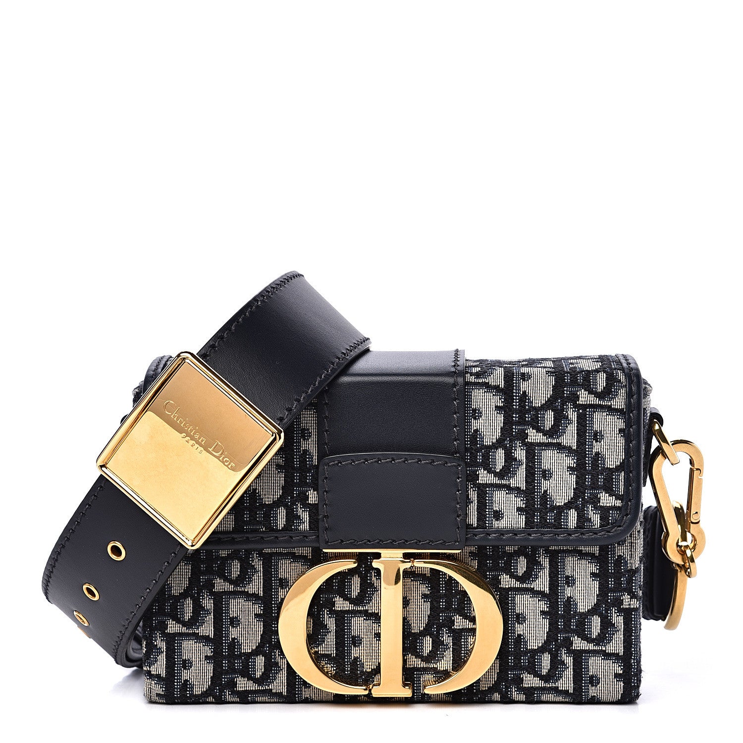 Christian Dior Oblique 30 Montaigne Box Bag Blue 1 of 10