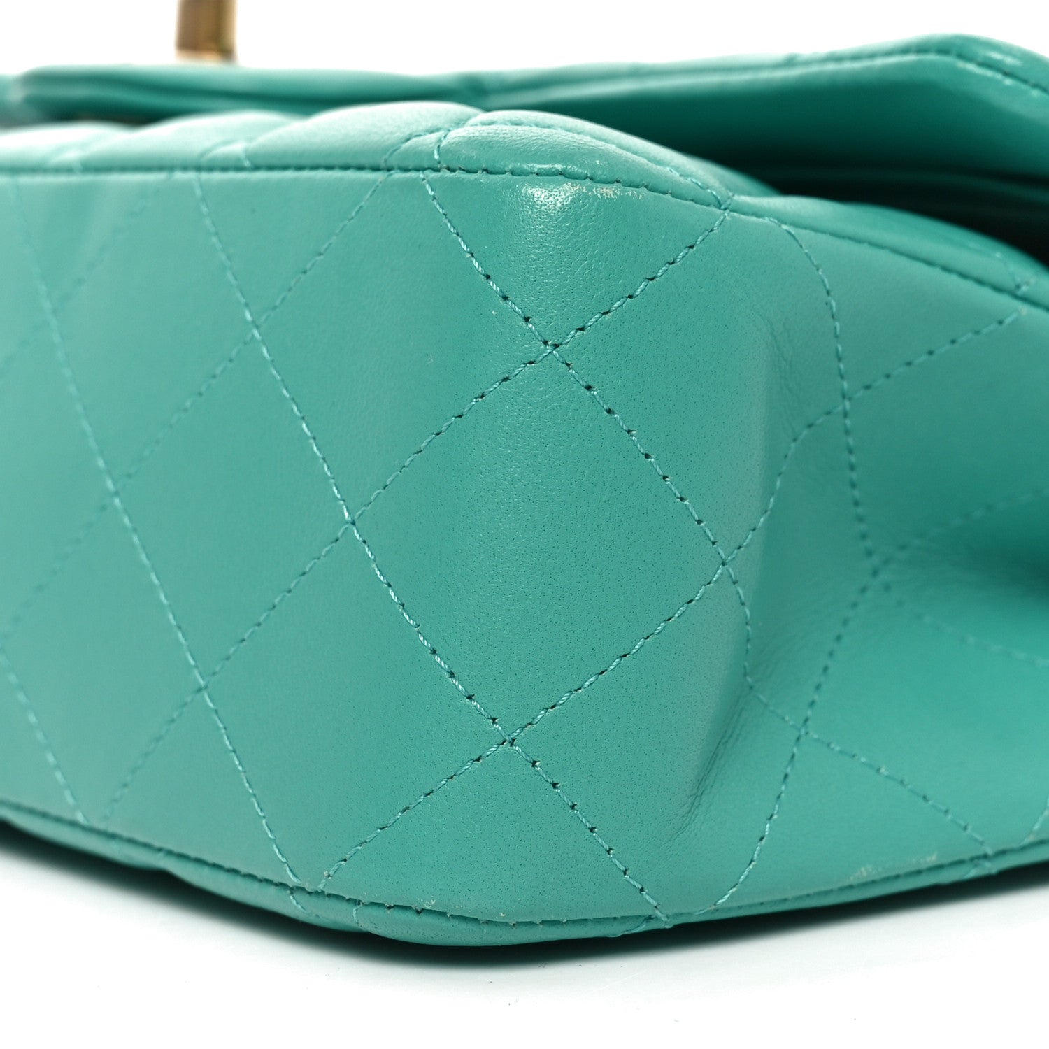 Chanel Lambskin Quilted Medium Double Flap Green 10 of 11