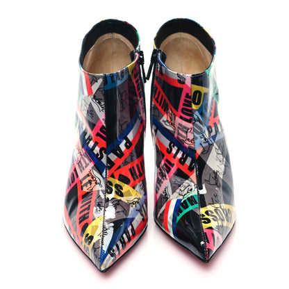 Christian Louboutin Patent Loubiballage Gorgona 100 Ankle Boots 38 Multicolor 2 of 7