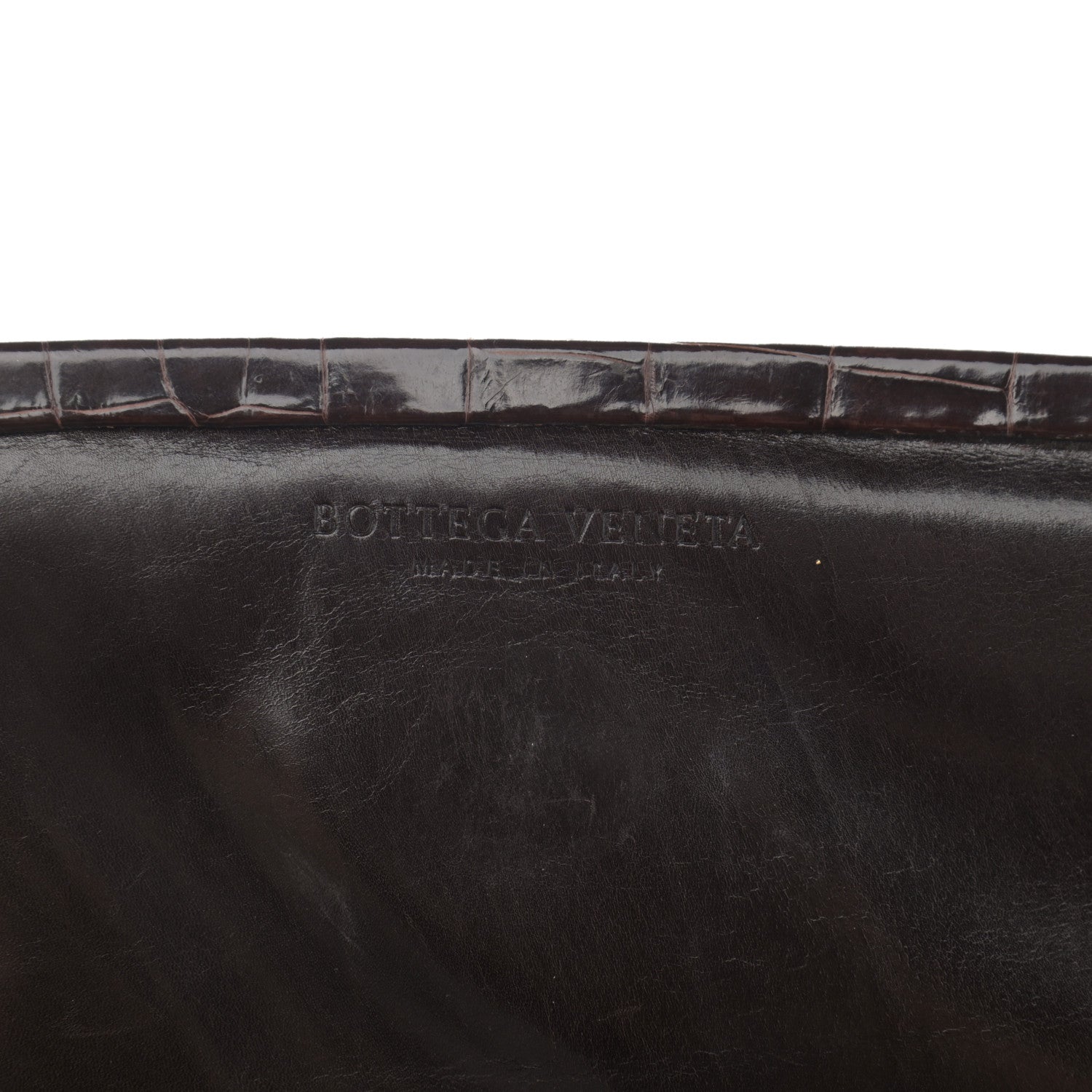 Bottega Veneta Crocodile Top Handle Bag Brown 7 of 14